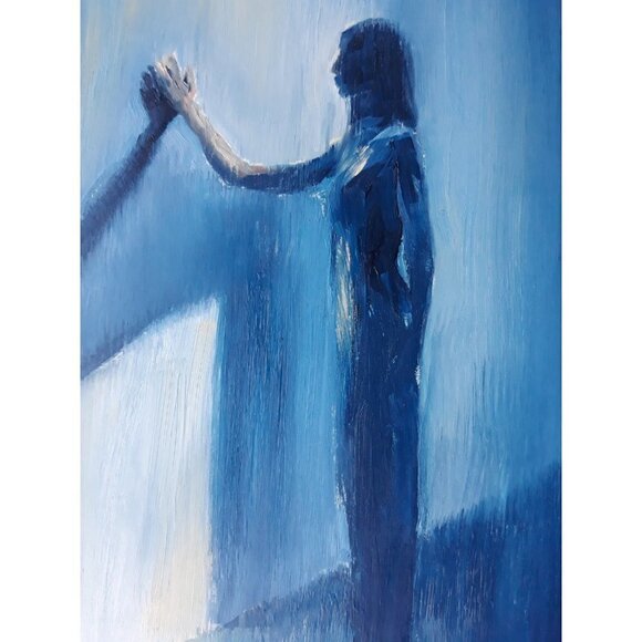 “Portal“ Original oil painting on Cradled Wood Panel 8"w x 10"h x 1.5"d - Picture 2 of 6